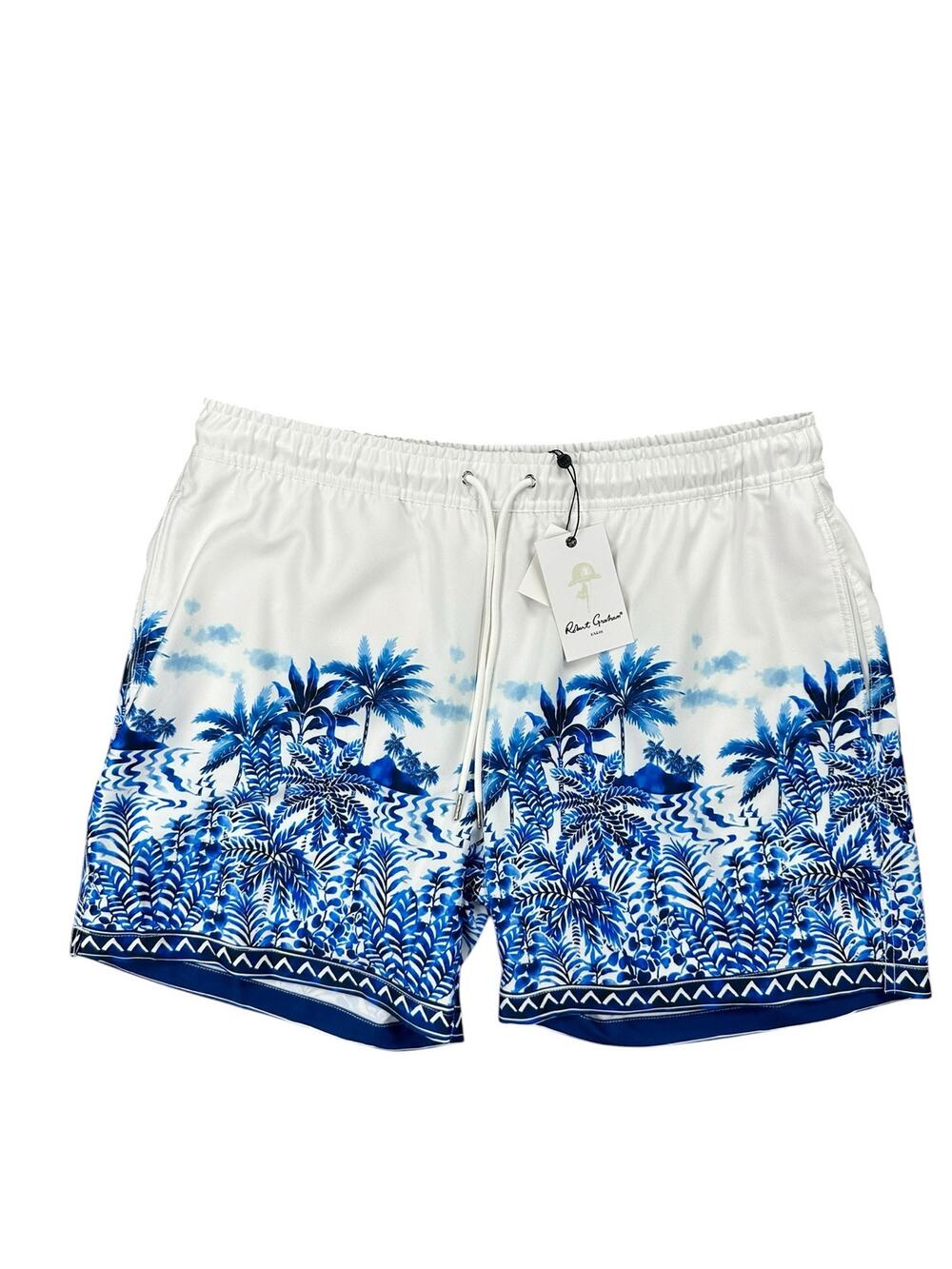 Robert Graham Tropical Palms Swim Trunks Riviera — Size Large
